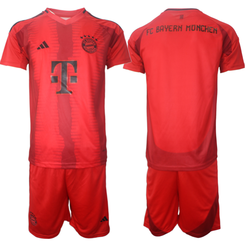 Men 2024-2025 Club Bayern Munich home Red Blank Soccer Jersey